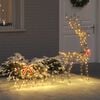 vidaXL Reindeer Pull Sleigh Warm white 70 x 26 x 129 cm Rattan