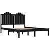 vidaXL Bed Frame without Mattress Black Solid Wood 140x190 cm (810001+818474)