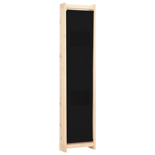 vidaXL 4-Panel Room Divider Black 160x170x4 cm Fabric