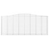 vidaXL Arched Gabion Basket 400x50x160/180 cm Galvanised Iron