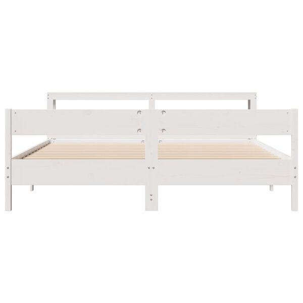 vidaXL Bed Frame without Mattress White 200x200 cm Solid Wood Pine