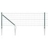 vidaXL Euro Fence with Spikes 25 x 0.6 m PVC-Coated Steel Green Mesh