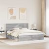 vidaXL Bed Frame Grey Sonoma 180 x 200 cm Solid Pine Wood