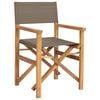 vidaXL Director Chair Brown and Taupe Solid Teak Wood