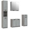 vidaXL 4 Piece Bathroom Cabinet Set Grey Sonoma Engineered Wood