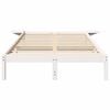 vidaXL Bed Frame White 135 x 190 cm Solid Pine Wood
