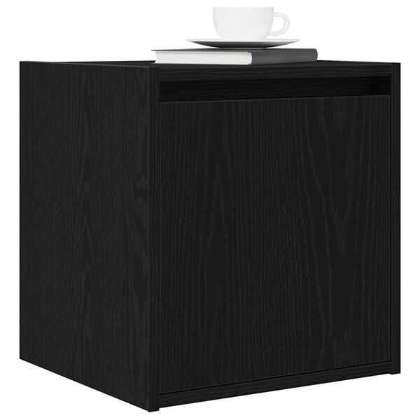 vidaXL Wall-Mounted Bedside Cabinet Black 38x34x40 cm