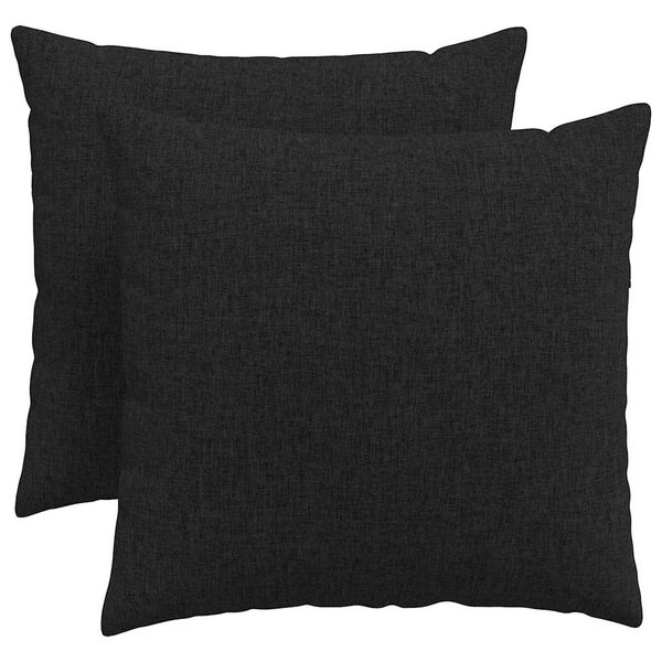 vidaXL Sofa Pillows 2 pcs Black 50 x 50 cm Fabric
