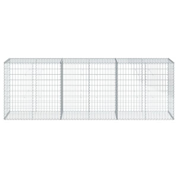 vidaXL Gabion Basket with Cover 300x50x100 cm Galvanised Iron
