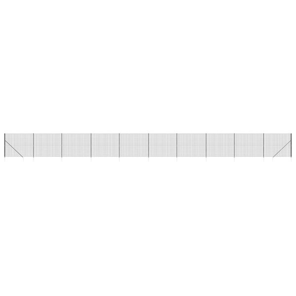 vidaXL Wire Mesh Fence with Spike Anchors Anthracite 1.6x25 m