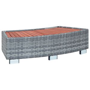 vidaXL Spa Step | Grey | PE rattan, eucalyptus wood, powder-coated steel