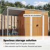 vidaXL Garden Shed with Extended Roof Light Brown 277x107x181cm Steel