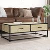 vidaXL Coffee Table Sonoma Oak 100x50x35 cm Engineered Wood and Metal