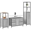 vidaXL Bathroom Furniture Set with Drawer 3 pcs Grey sonoma and Black