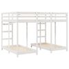 vidaXL Triple Bunk Bed Frame White 140 x 200 cm Solid Pine Wood