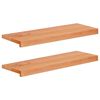 vidaXL Stair Treads 2 pcs 80 x 30 x 2 cm Varnish Solid Beech Wood