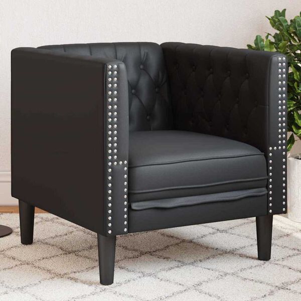 vidaXL Sofa Black 74.5 x 71 x 70.5 cm PVC