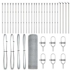 vidaXL Fence Post Silver 50 x 0.5 m (25 mm mesh) Steel