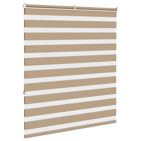 vidaXL Zebra Blind Sand Brown 100x150 cm Fabric Width 95.9 cm Polyester