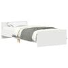 vidaXL Bed Frame without Mattress White 75x190 cm Engineered Wood