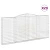 vidaXL Arched Gabion Baskets 20 pcs 400x30x180/200 cm Galvanised Iron
