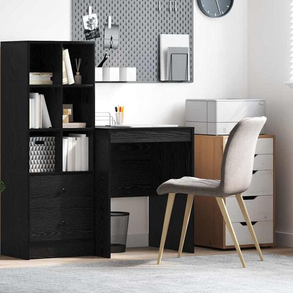 vidaXL Desk Black oak 60 x 50 x 76 cm Engineered wood