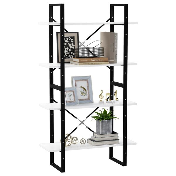 vidaXL 4-Tier Book Cabinet White 80x30x140 cm Engineered Wood