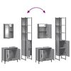 vidaXL 3 Piece Bathroom Furniture Set Grey Sonoma Engineered Wood