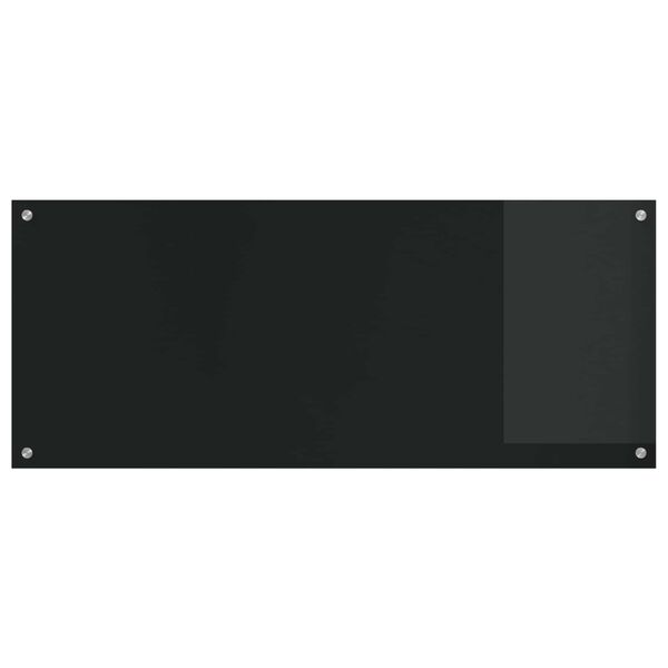 vidaXL Kitchen Backsplash Black 120 x 50 x 0.6 cm Tempered Glass