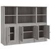 vidaXL Highboards 3 pcs Grey Sonoma Engineered Wood