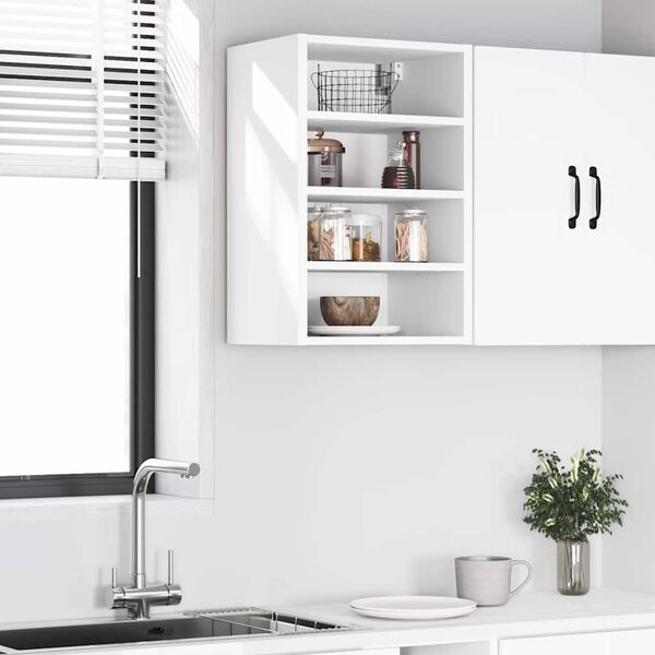 vidaXL Hanging Cabinet Riga White 40x29.5x60 cm Engineered Wood