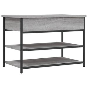 vidaXL Shoe Bench Grey Sonoma 70x42,5x50 cm Engineered Wood