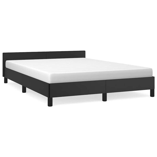vidaXL Bed Frame without Mattress Black 180x200cm Super King Faux Leather