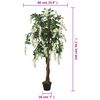 vidaXL Artificial Wisteria Tree 840 Leaves 150 cm Green and White