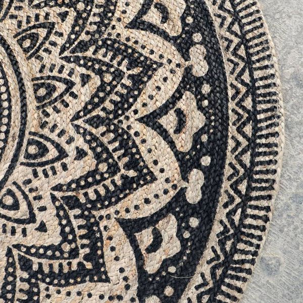Dutch Lifestyle Rug Jaipur Classic 150 cm Round Beige and Black