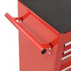 vidaXL Tool Trolley with 14 Drawers Steel Red