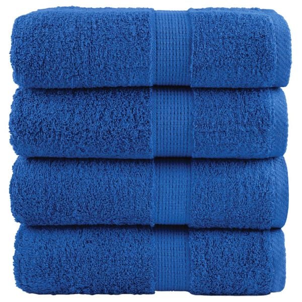 vidaXL Premium Guest Towels "SOLUND" 4 pcs Blue 30x50 cm 600 gsm
