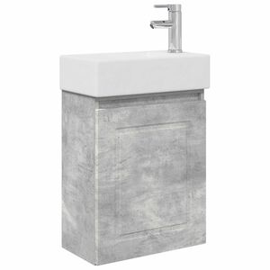 vidaXL Bathroom Vanity Unit with Tap Concrete Grey 45.5 x 22.5 x 84 cm