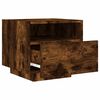 vidaXL Bedside Cabinet with LED Lights Smoked Oak 40x39x37 cm