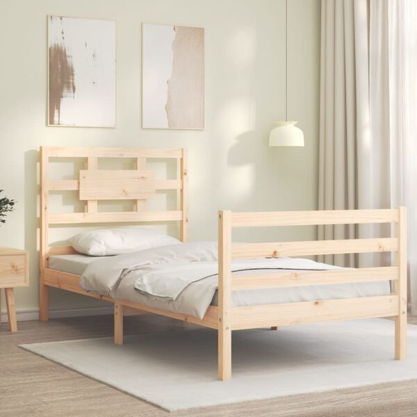 vidaXL Bed Frame without Mattress 90x200 cm Solid Wood