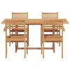 vidaXL Garden Dining Set 5 pcs Natural Solid teak wood