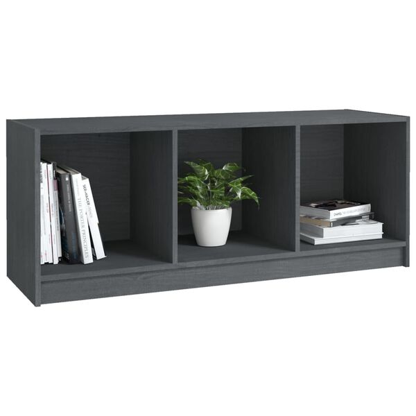 vidaXL TV Cabinet Grey 104x33x41 cm Solid Pinewood