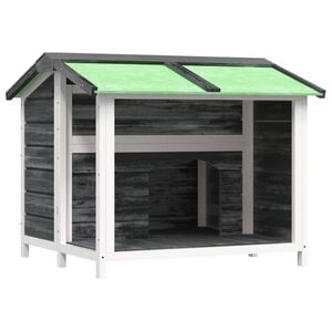 vidaXL Dog Kennel Grey 96x87x80,5 cm Solid Wood Pine