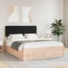 vidaXL Bed Frame with Upholstered Headboard Black 140 x 190 cm