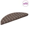 vidaXL Self-adhesive Stair Mats 15 pcs Brown 56 x 17 x 3 cm