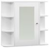 vidaXL Mirror Cabinet | White and silver | MDF with melamine finish, glass