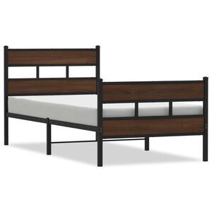 vidaXL Bed Frame without Mattress with Headboard and Footboard 100x200 cm