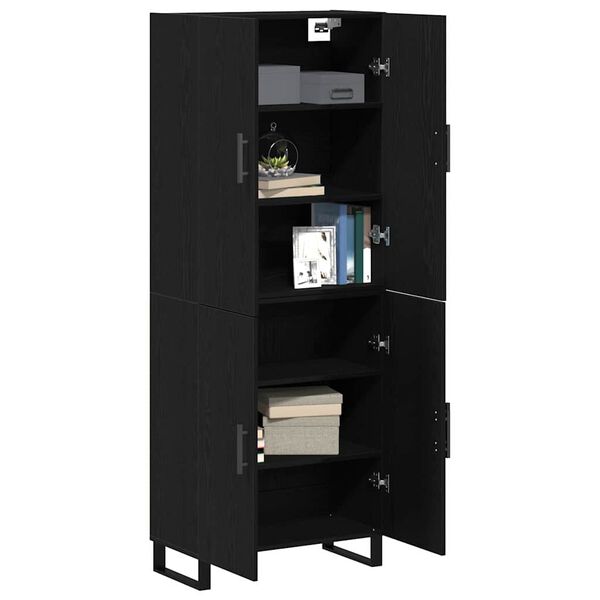 vidaXL Highboard 2 pcs Black oak 69.5 x 34 x 180 cm