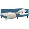 vidaXL Corner Bed Frame with Headboard Blue 90 cm x 200 cm Velvet