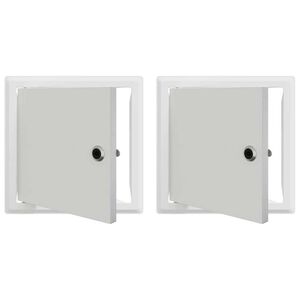 vidaXL Access Panel 2 pcs White 23 x 23 x 3 cm Steel